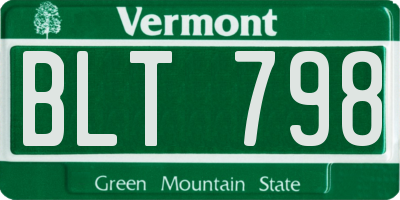 VT license plate BLT798