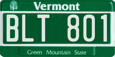 VT license plate BLT801