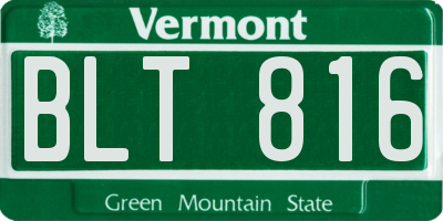 VT license plate BLT816