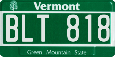 VT license plate BLT818