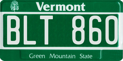 VT license plate BLT860