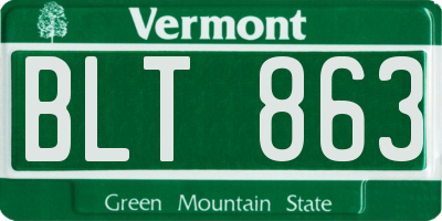 VT license plate BLT863