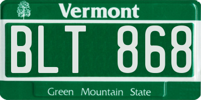 VT license plate BLT868