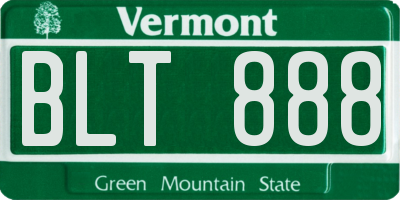 VT license plate BLT888