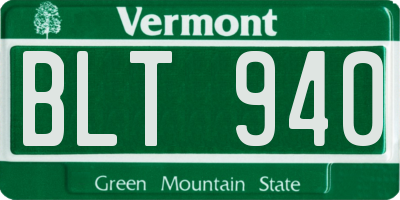 VT license plate BLT940