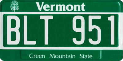 VT license plate BLT951
