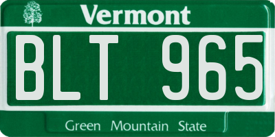 VT license plate BLT965
