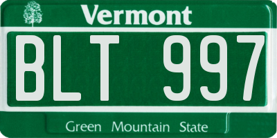 VT license plate BLT997