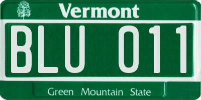 VT license plate BLU011