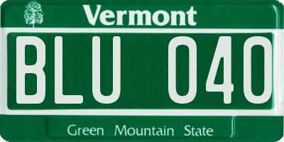 VT license plate BLU040