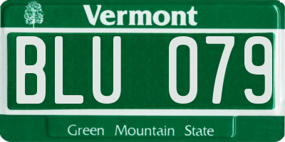 VT license plate BLU079
