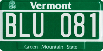 VT license plate BLU081