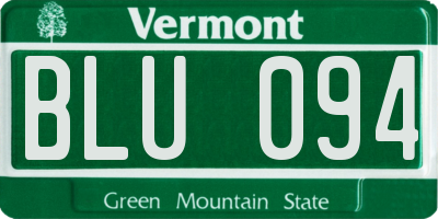 VT license plate BLU094