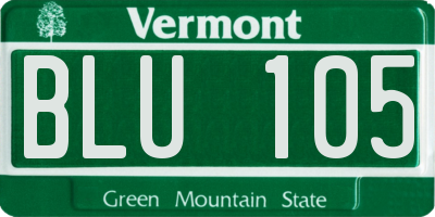 VT license plate BLU105