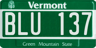 VT license plate BLU137