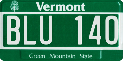VT license plate BLU140