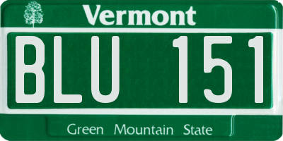 VT license plate BLU151