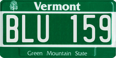 VT license plate BLU159