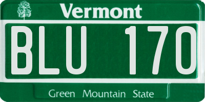 VT license plate BLU170