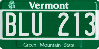 VT license plate BLU213