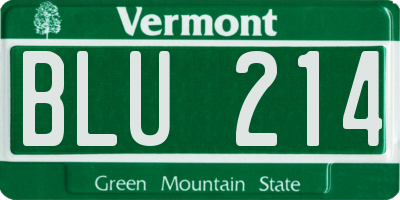 VT license plate BLU214