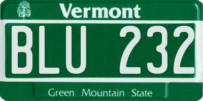 VT license plate BLU232