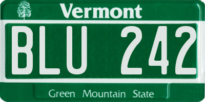 VT license plate BLU242