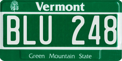 VT license plate BLU248