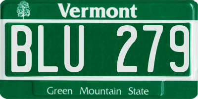 VT license plate BLU279