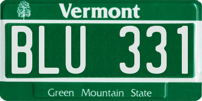 VT license plate BLU331