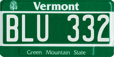 VT license plate BLU332