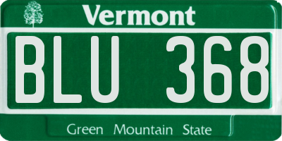VT license plate BLU368