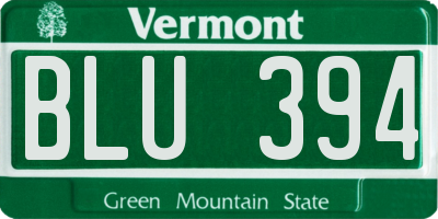 VT license plate BLU394