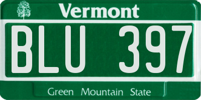 VT license plate BLU397