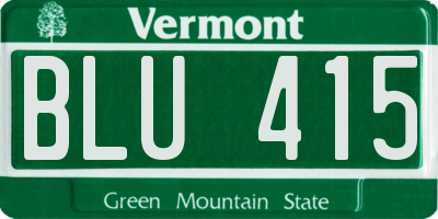 VT license plate BLU415