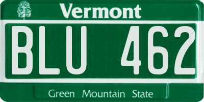 VT license plate BLU462