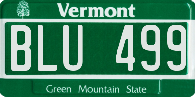 VT license plate BLU499