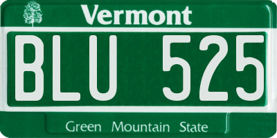 VT license plate BLU525