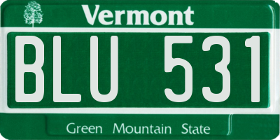 VT license plate BLU531