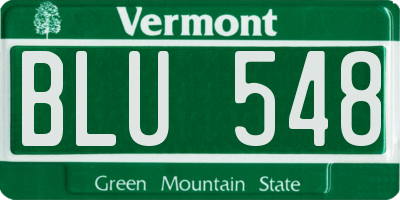 VT license plate BLU548