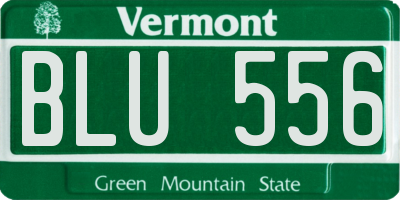 VT license plate BLU556
