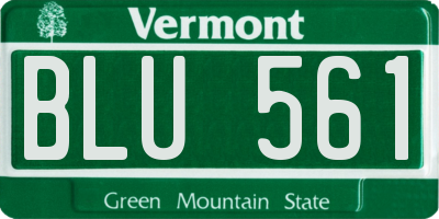 VT license plate BLU561