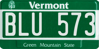 VT license plate BLU573