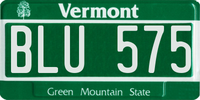 VT license plate BLU575