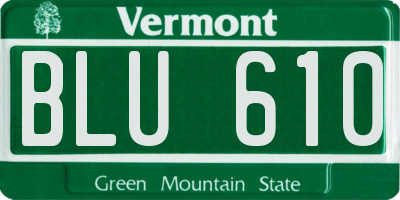 VT license plate BLU610
