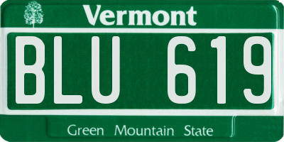 VT license plate BLU619