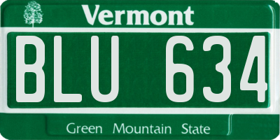 VT license plate BLU634