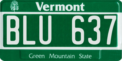 VT license plate BLU637
