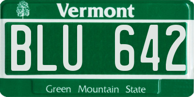 VT license plate BLU642