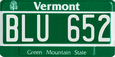 VT license plate BLU652